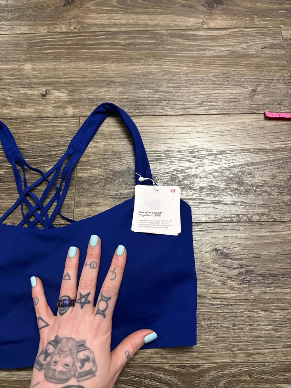 NWT Lululemon FlexyFlex Yoga Bra *Light Support, D-DDD Cups (Deep Sea Blue) L/XL